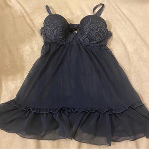 blue babydoll lingerie
